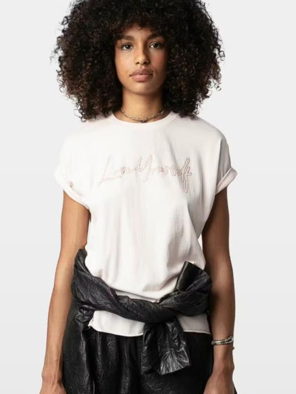 ZADIG&VOLTAIRE Women's Tommer Love Yourself Diamanté T-shirt Size S